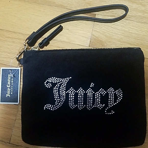 New juicy couture wristlet clutch black label - Picture 1 of 8